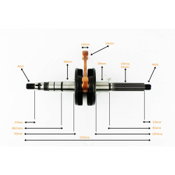 Wał korbowy 2t 15 frezów longija sw.10mm MotoGeneric